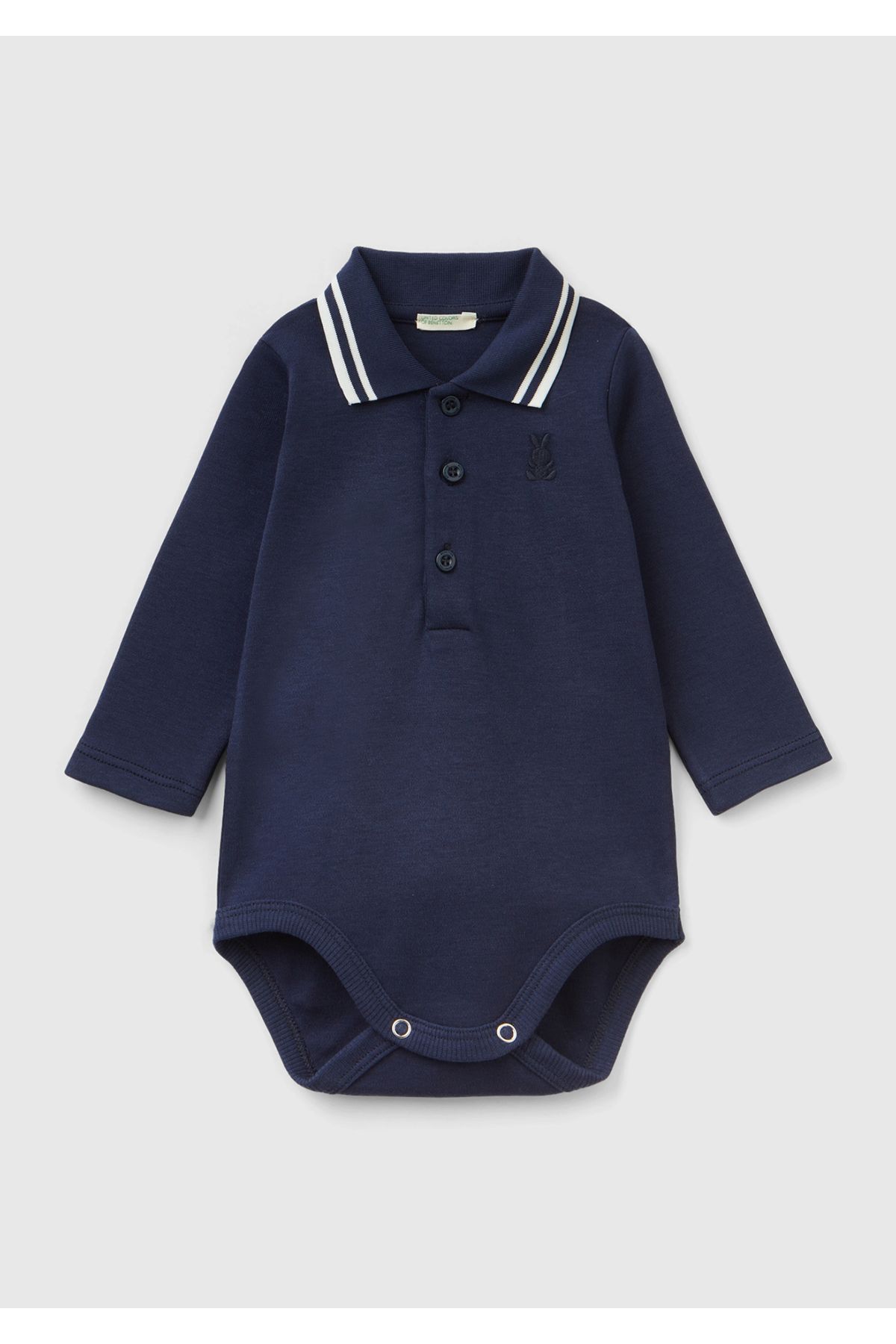 Боди с воротником-поло United Colors of Benetton Baby Navy Blue 223A3CDIAB00F