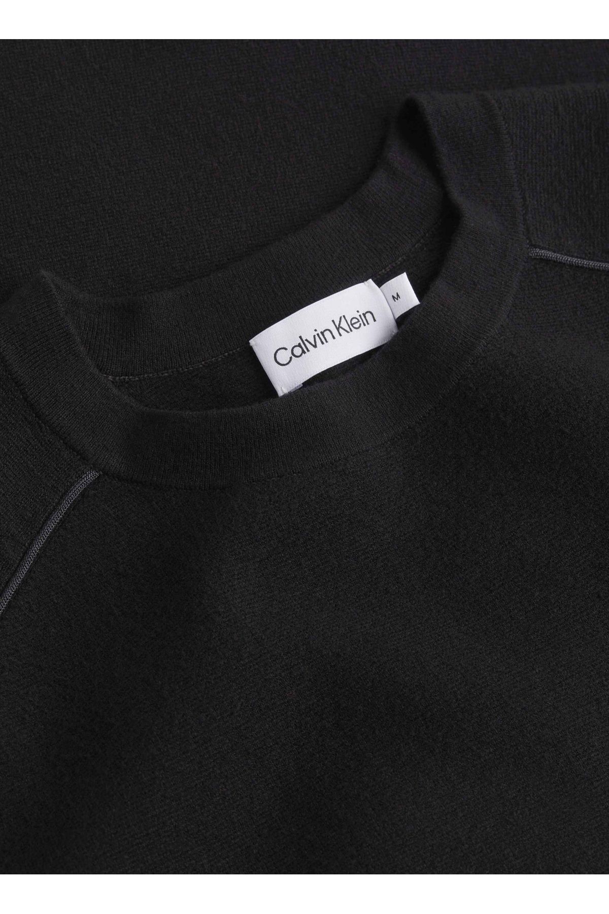 پلیور مشکی مردانه یقه دوچرخه Slim Fit ژاکت سیاه K10K12411BEH Calvin Klein