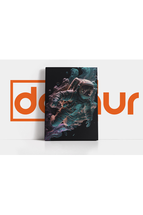 Dovaur Astronot Minimalist Özel Tasarım Kanvas Tablo