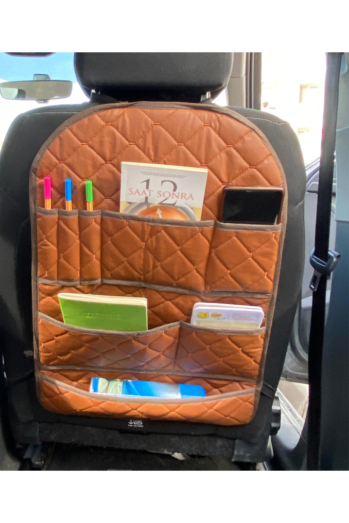 eryatex Araba Koltuk Arkası Eşya Düzenleyici Cepli Organizer Koruyucu Koltuk Arkası Çanta-Kaliteli Kumaş fotoğrafı 3 (önizleme)