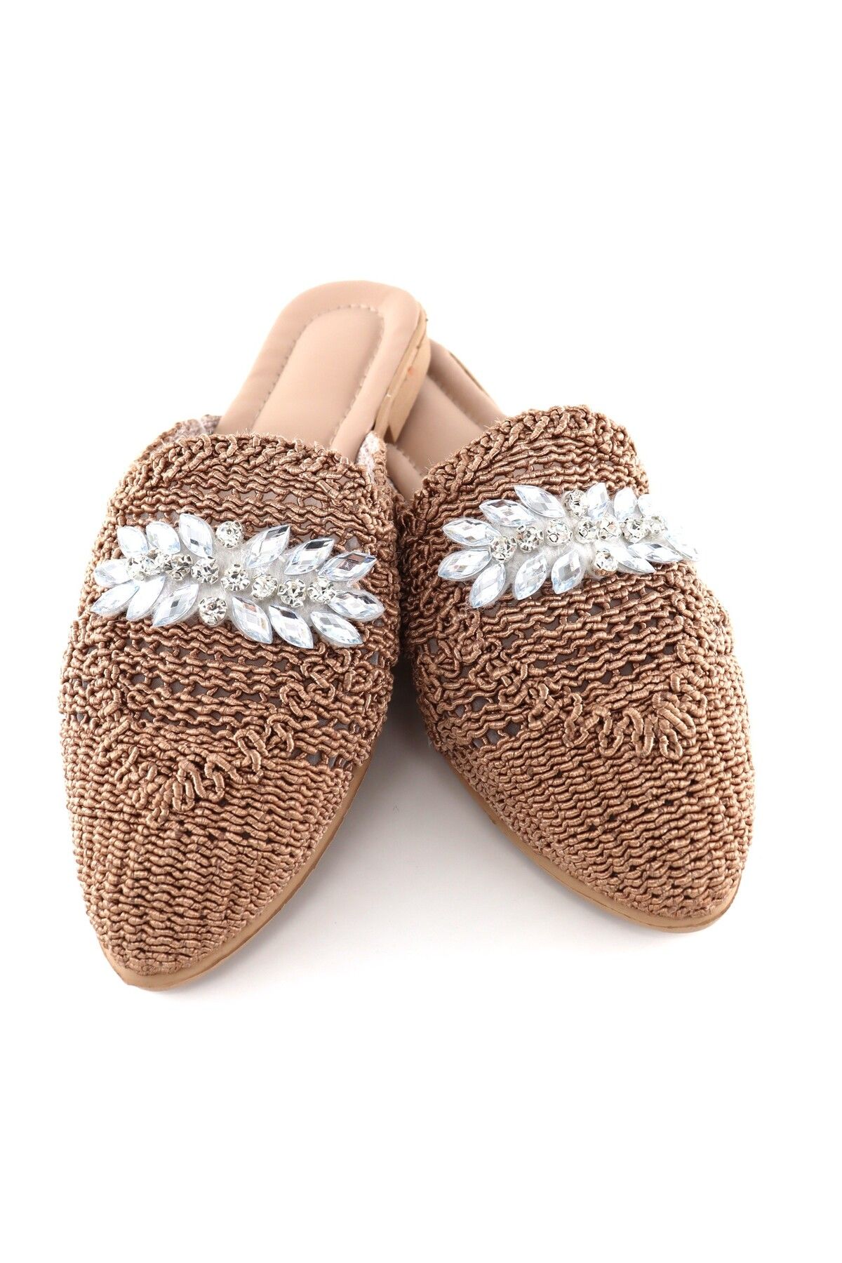KEEBA Stoned Lace SlippersStraw SlippersLace SlippersDowry SlippersLace SlippersWomen s Slippers Trendyol