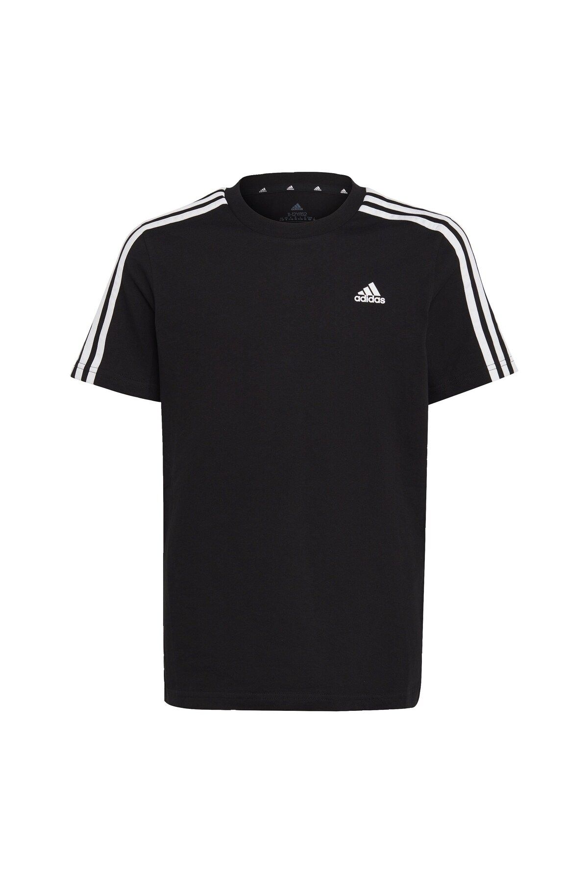 Adidas essentials 3 stripe t shirt best sale