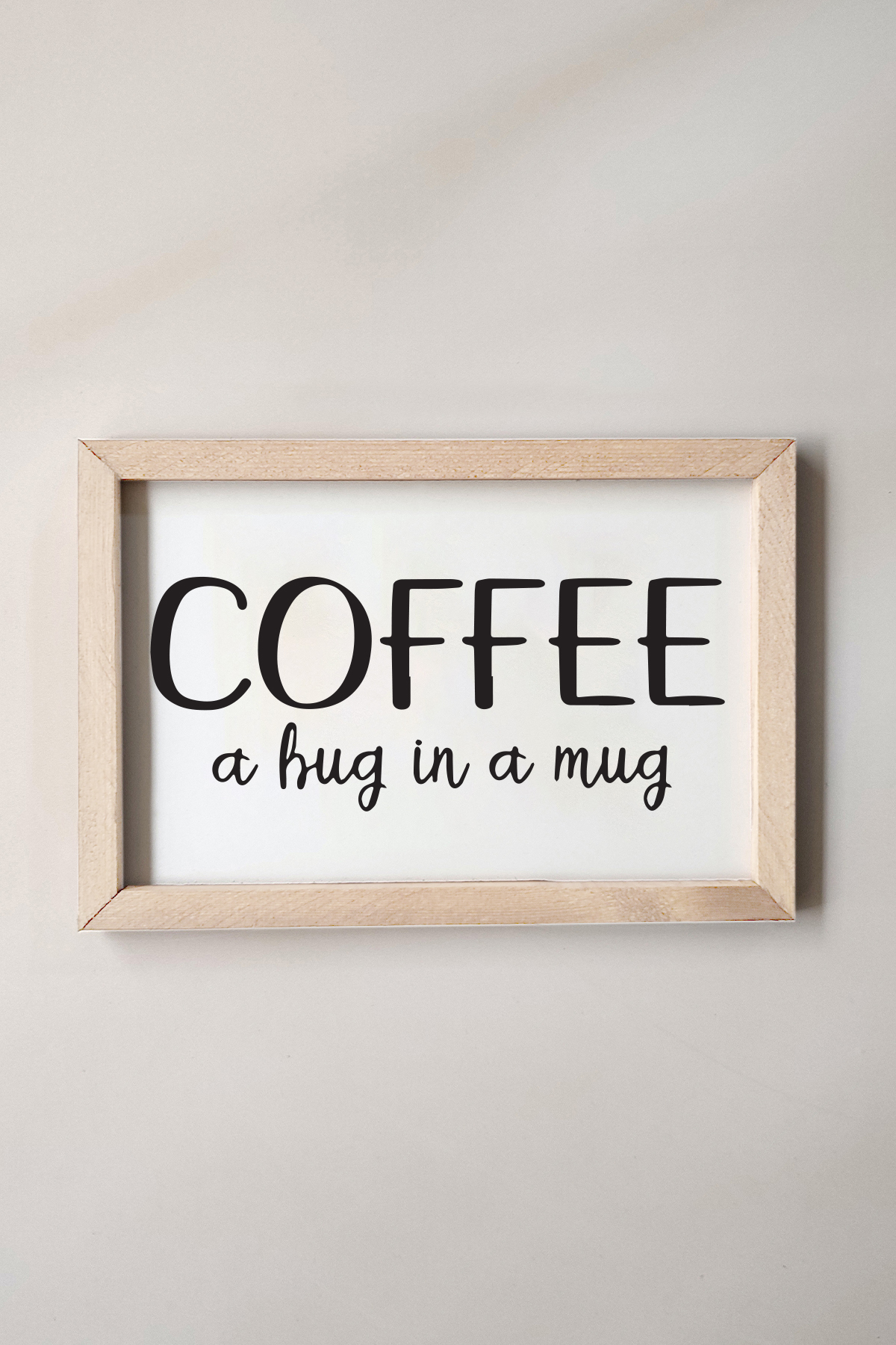 Coffee A Hug In A Mug Painting with Wooden Frame