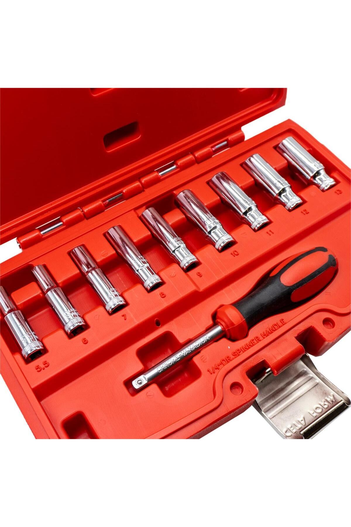 CETA FORM-C04-10ph0 1/4'' 6 Corner Deep Socket Wrench Set 10 Pieces 4