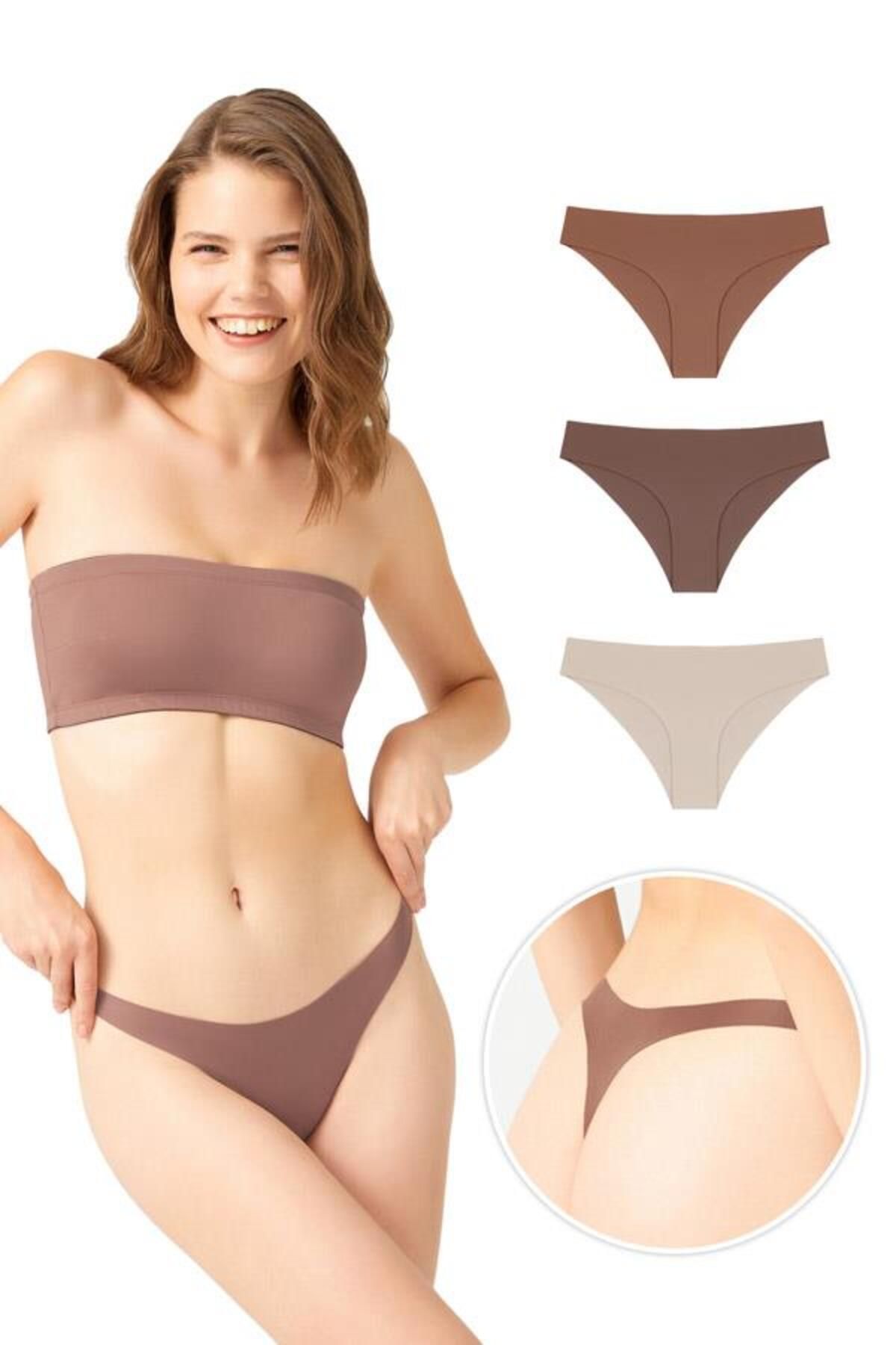 Cottonhill Laser Cut Women's Bikini Panties 3 Pack-3 - Trendyol