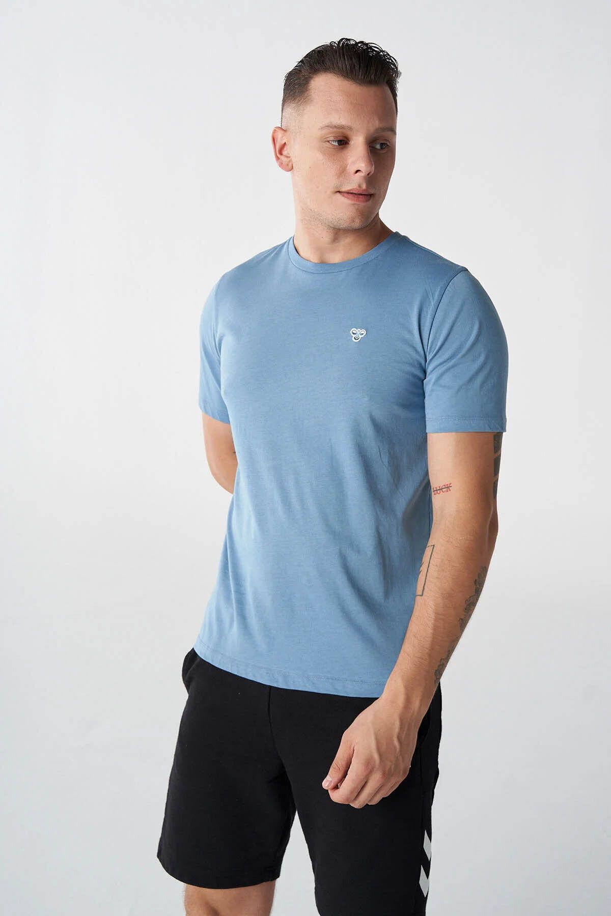 hummel تی شرت مردانه آبی روشن 911865-4250 HMLT-IC ICO