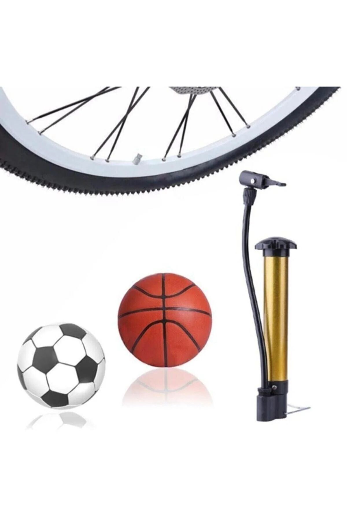 GoingShop Bicycle Pump Bicycle Hand Air Pump Tire Ball Inflator Needle Gift Trendyol