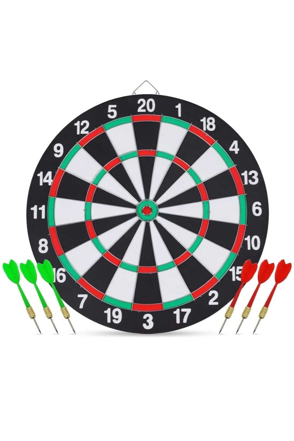 Hisar Orta  Boy Dart Seti 15inç '' Dart Hedef Tatası 6 Oklu