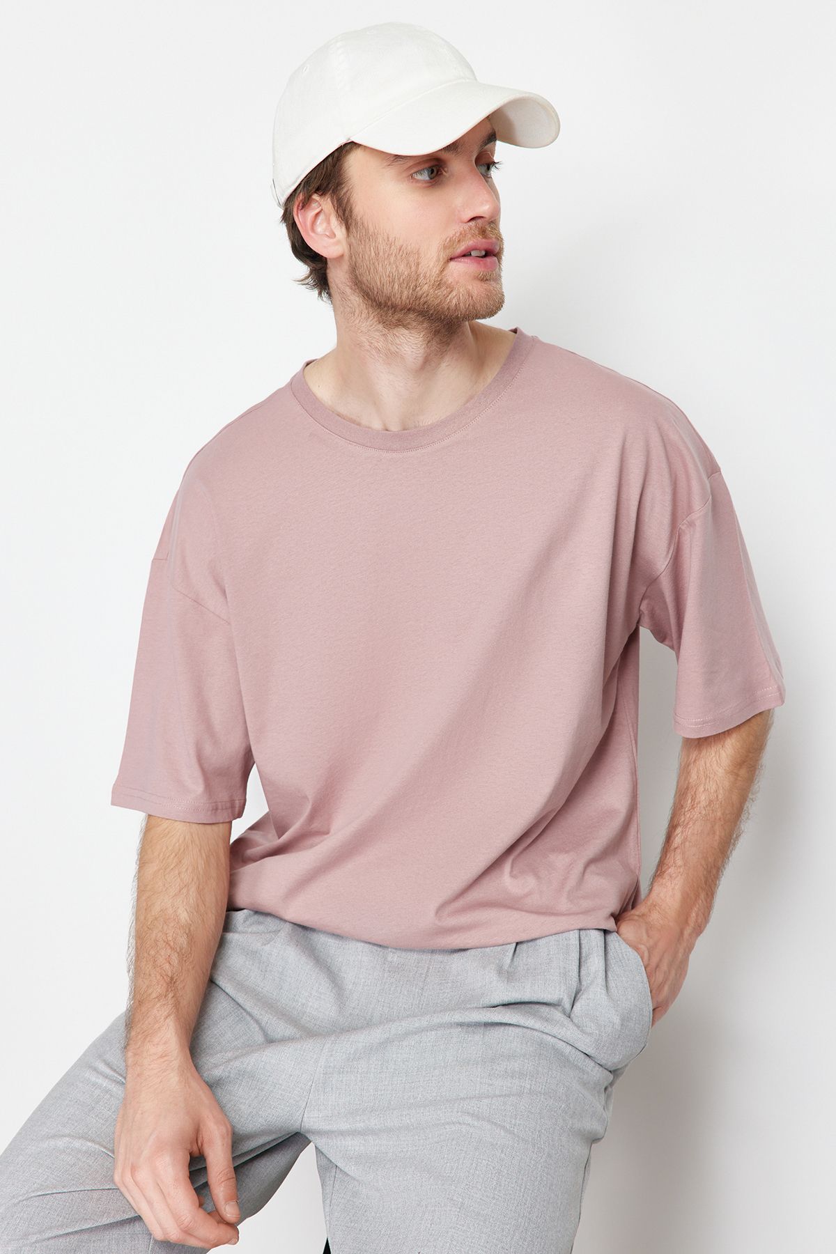 Trendyol Collection-Dusty Rose Oversize/Wide Cut 100% tričko TMNSS22TS0318 6