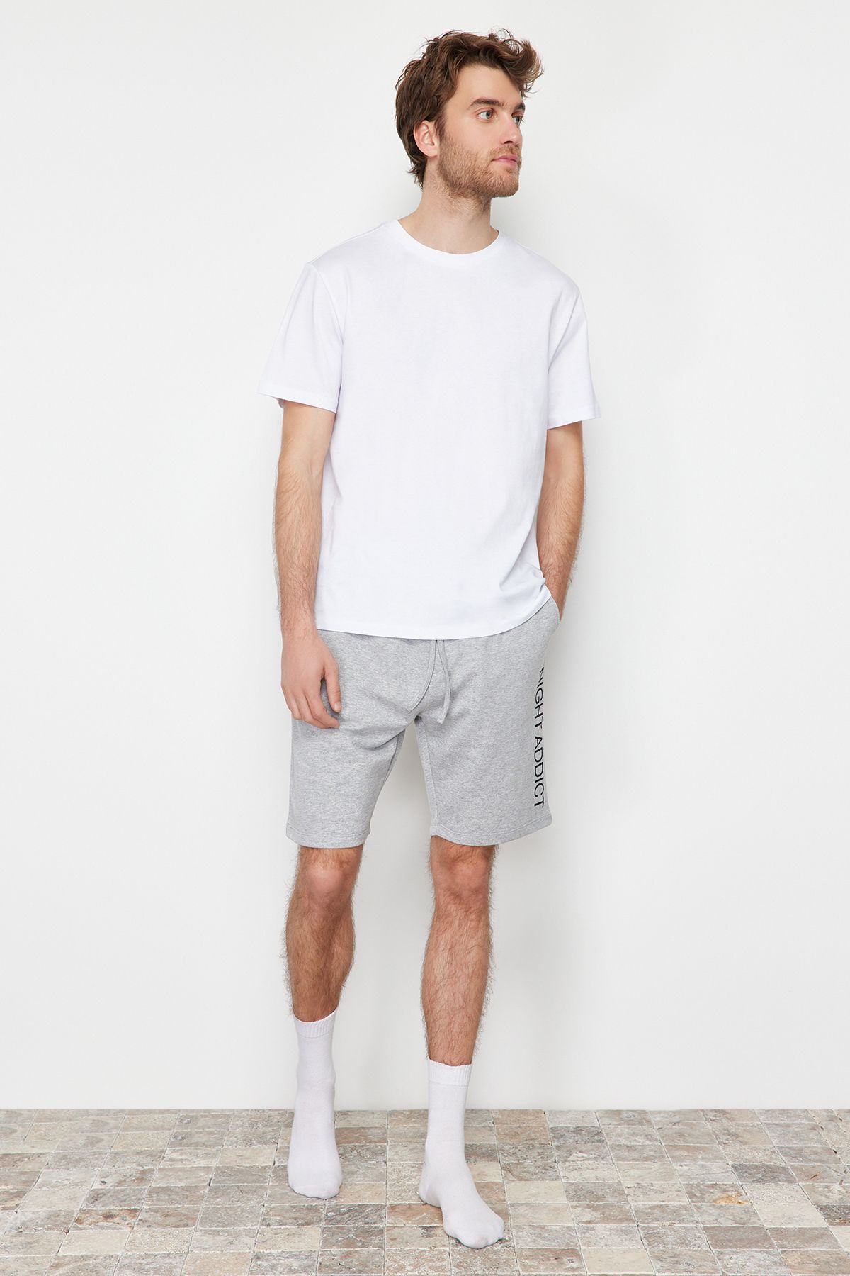 Trendyol Collection-Sada letních šortek s bílým potiskem THMSS21PT0966 3