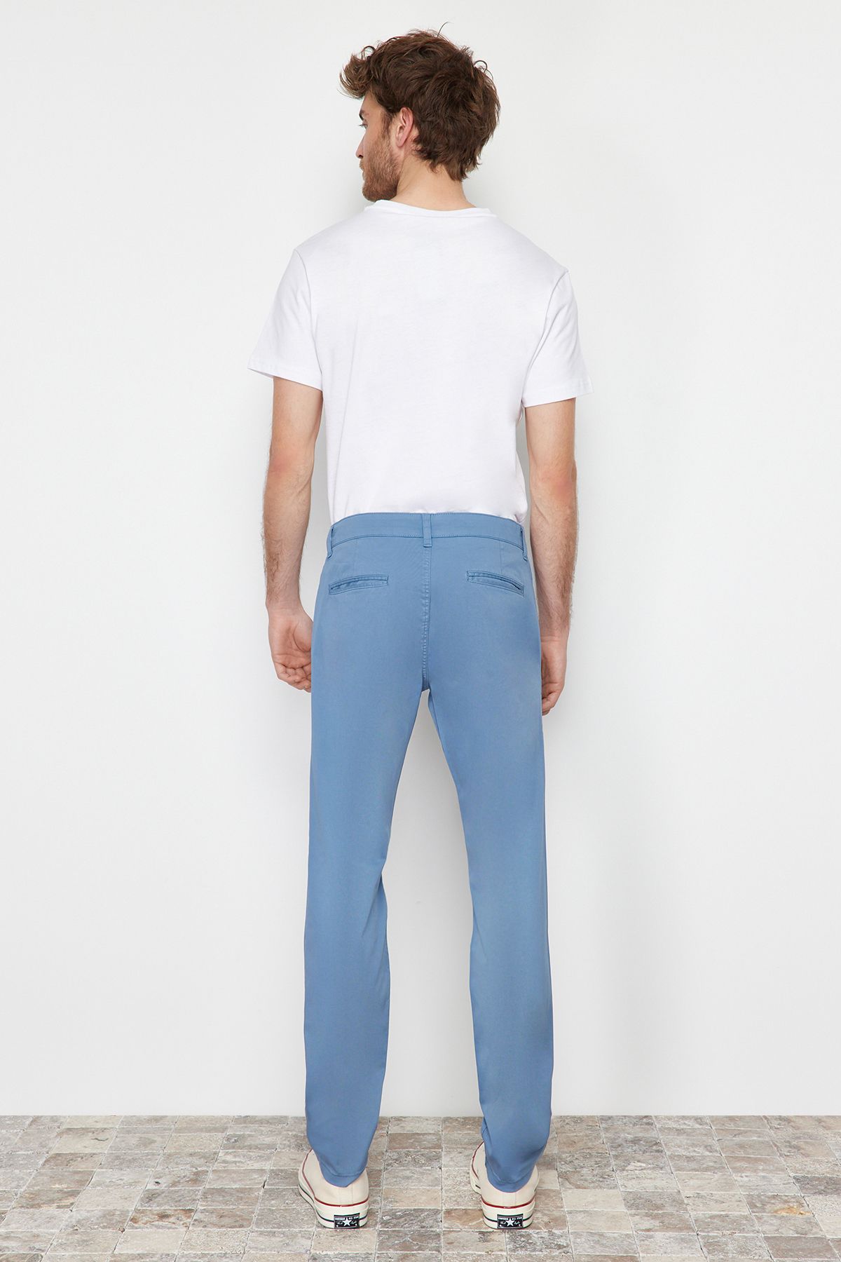 Trendyol Collection-Світло-блакитні вузькі брюки-чинос TMNAW24PL00000 6
