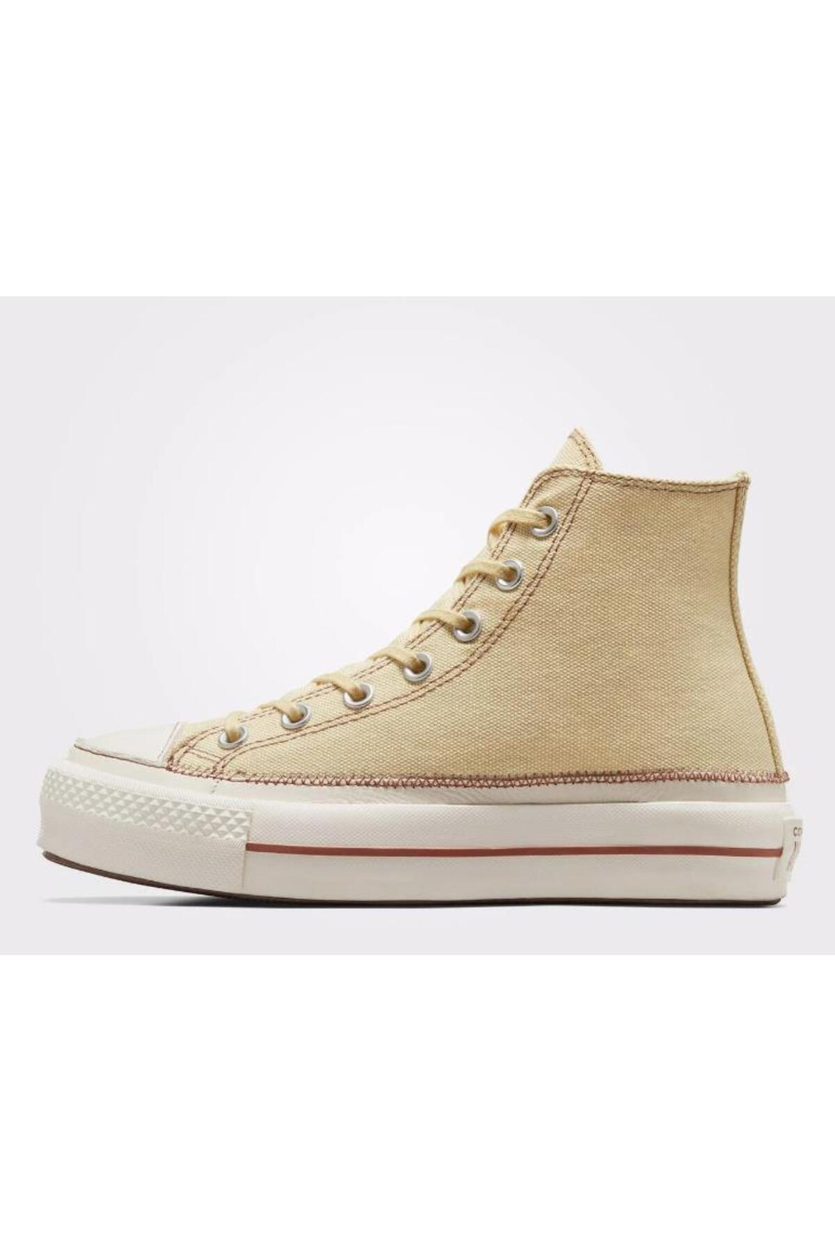 کفش Converse کانورس اسپرت روزمره زرد رنگ پلتفرم All Star Chuck Taylor اورجینال - تصویر 6