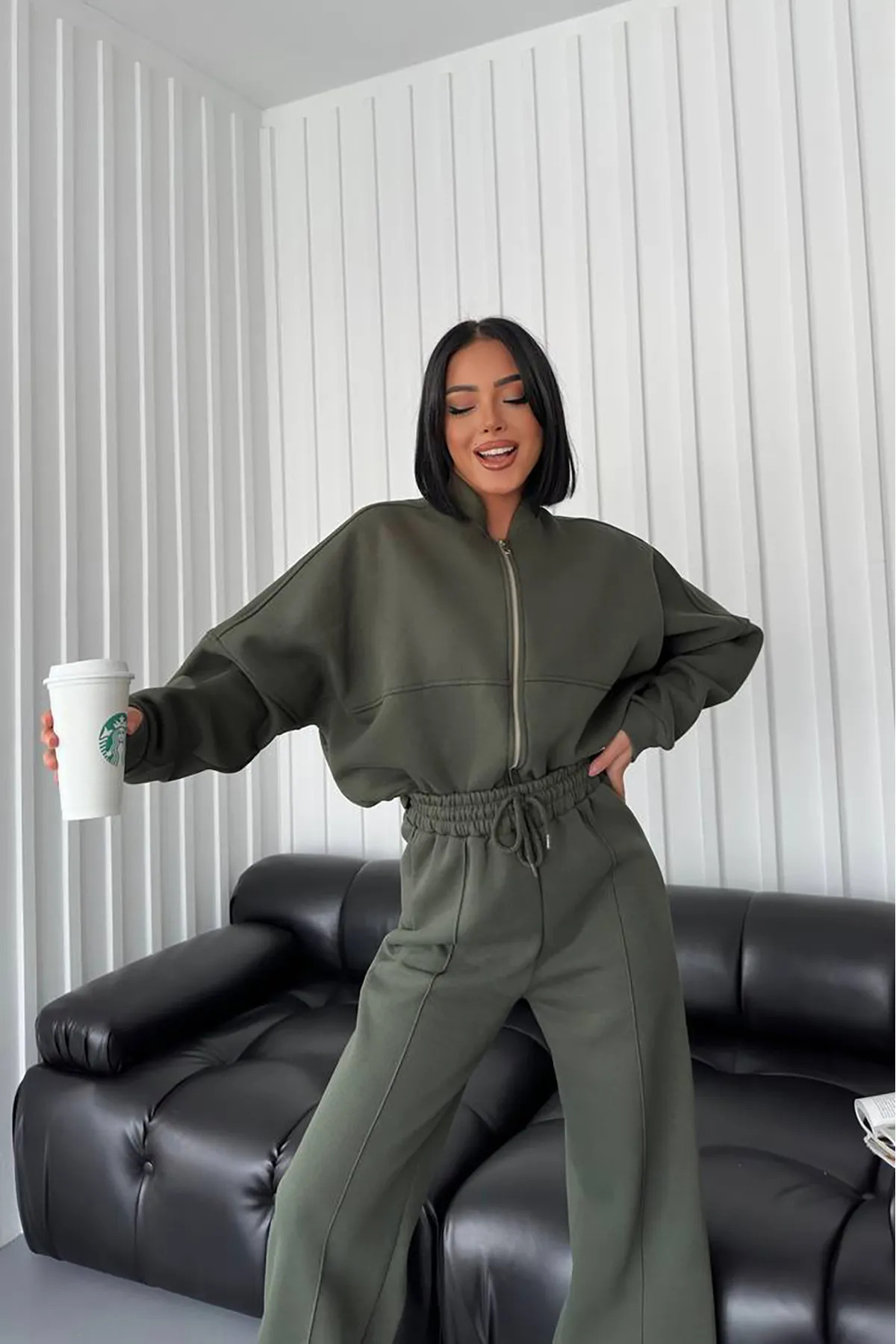 Laluvia-Khaki Charlotte tréningruha szett 2