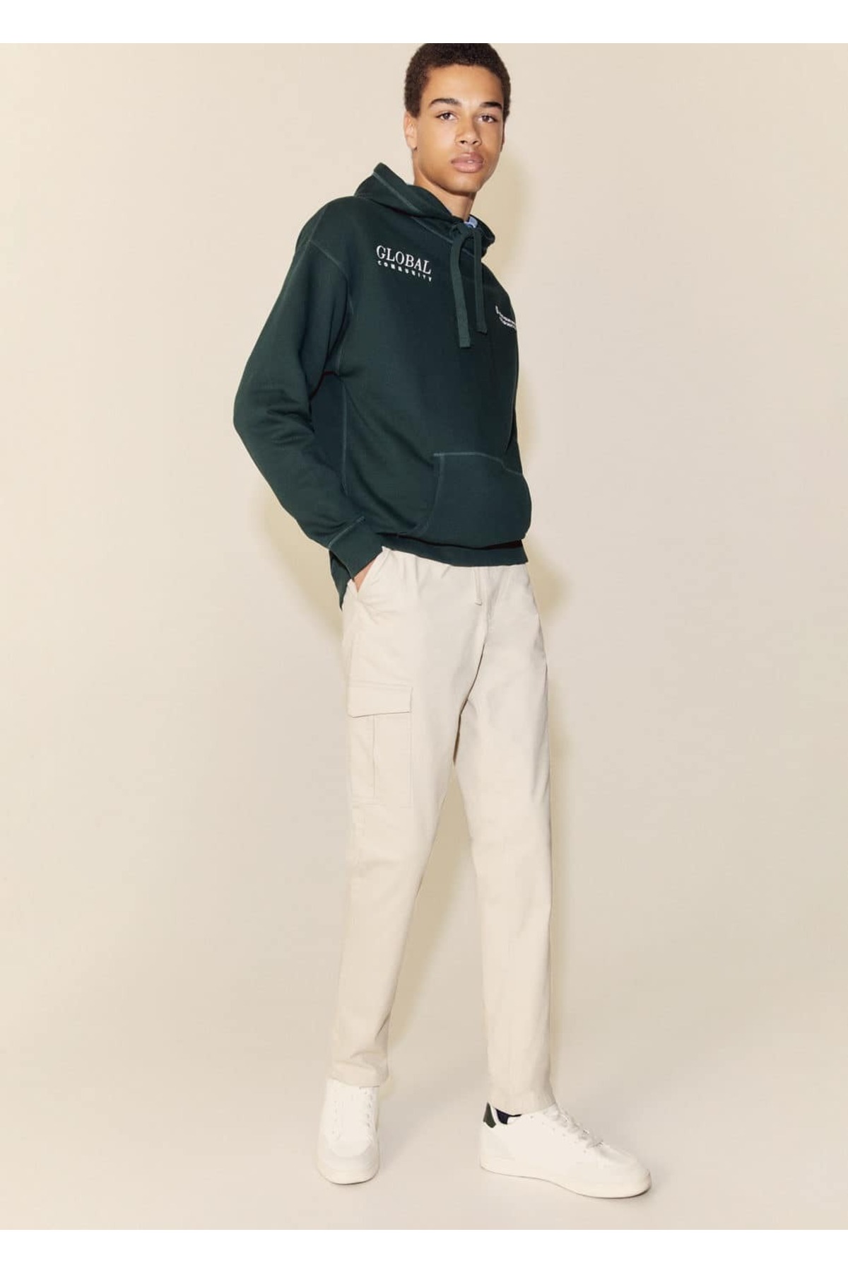 شلوار مردانه بژ MANGO Teen | 47036319 اورجینال - تصویر 5