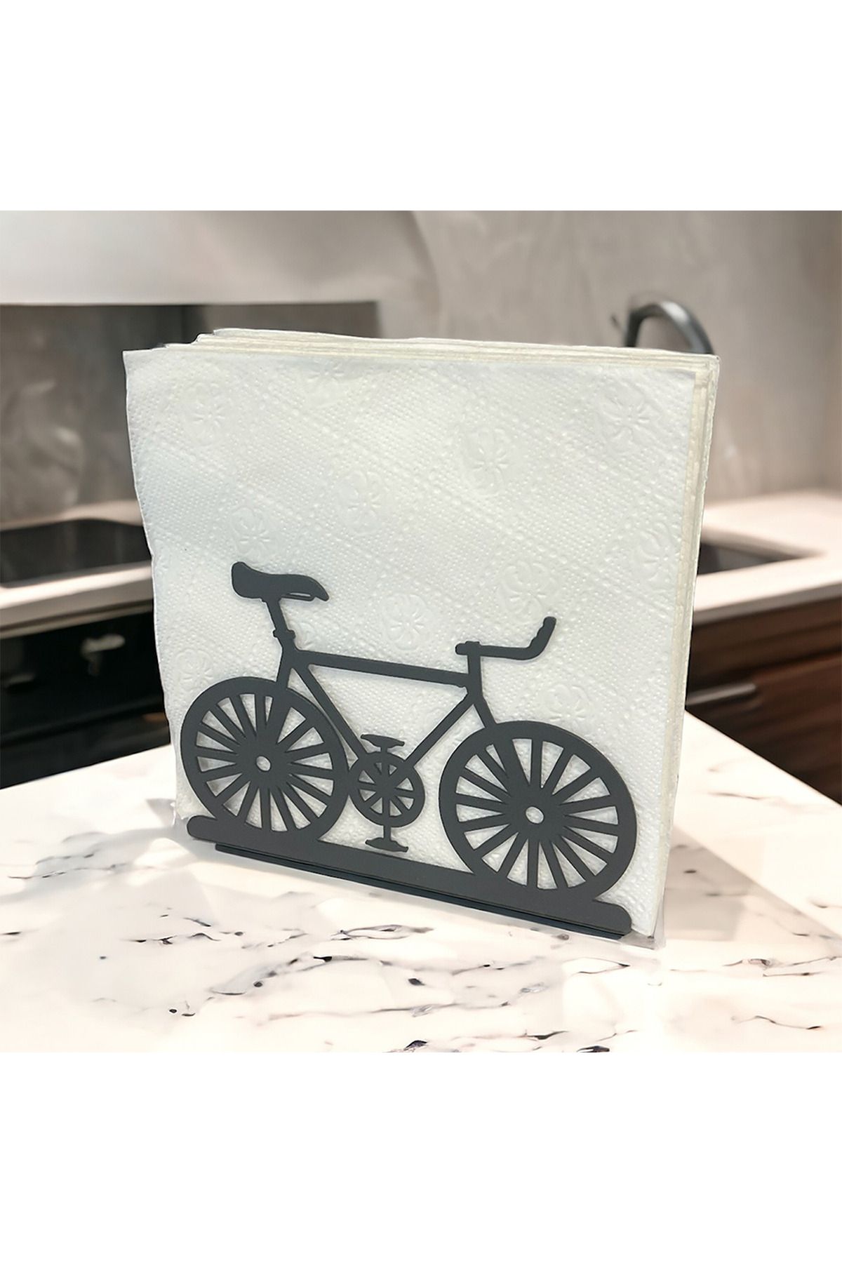 decorelax-Suport pentru șervețele din metal negru cu tematică pentru biciclete 4