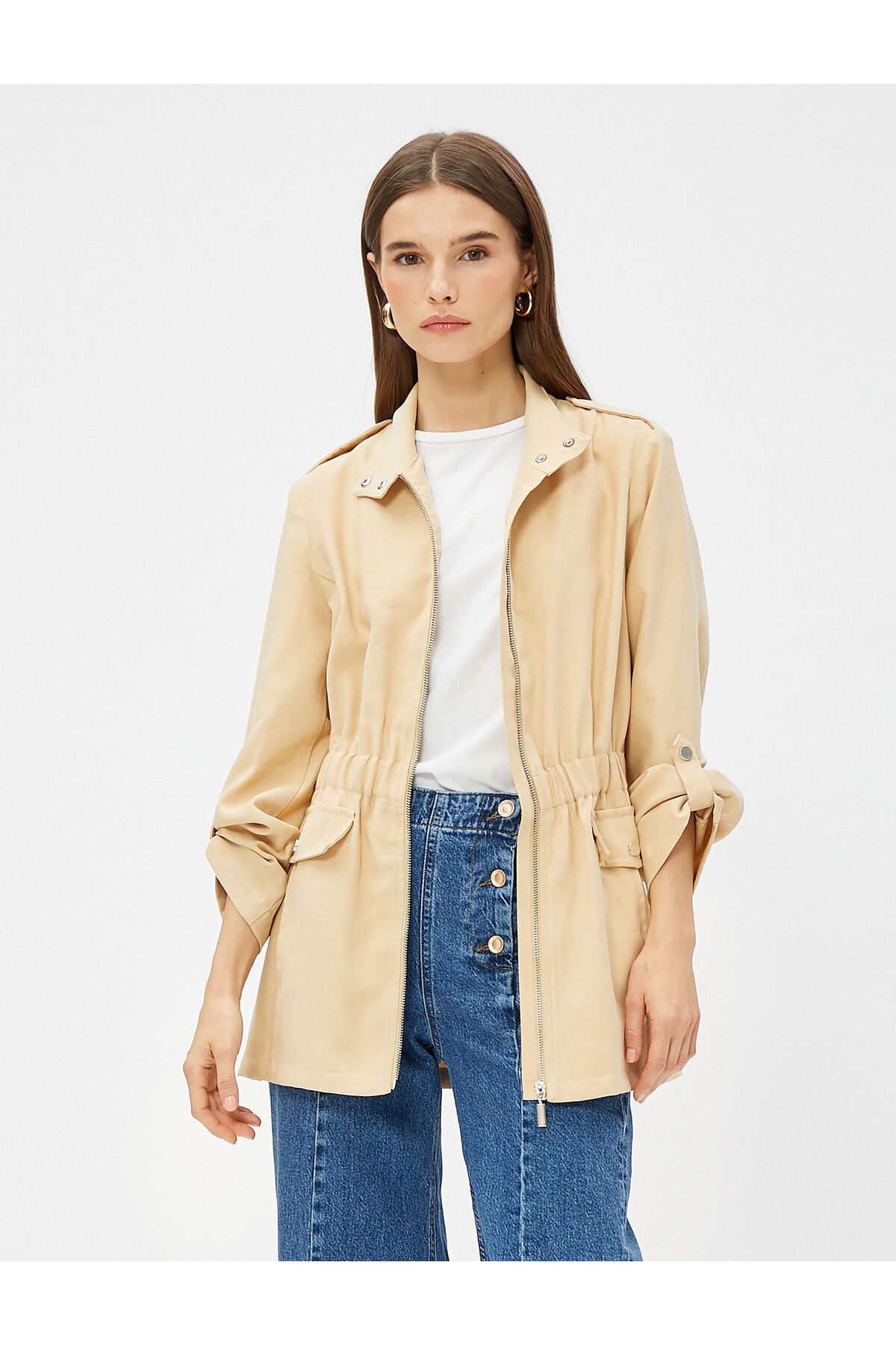 Short trench jacket women's discount