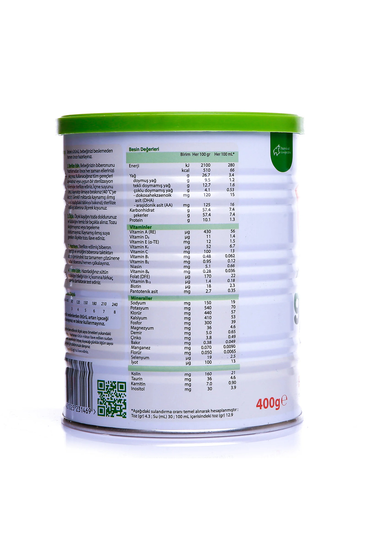 Golden Goat Keçi Sütlü 1 Numara 400 GR 0-6 Ay 6`lı Avantaj Paketi (2400GR) fotoğrafı 5 (önizleme)
