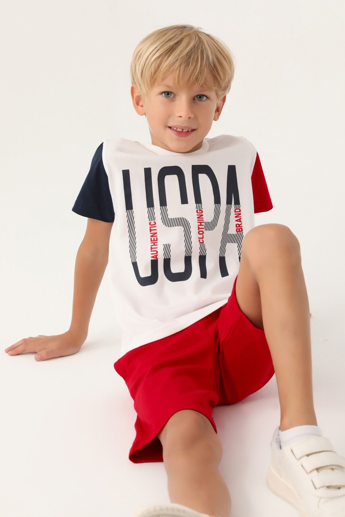 کت و شلوار کرم پسر برمودا U.S. Polo Assn.