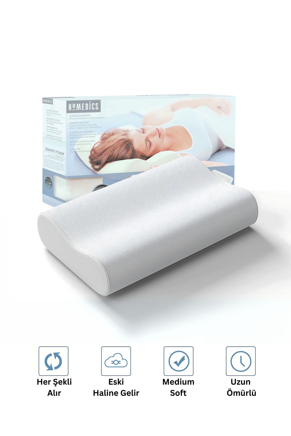 Homedics comfort shape memory foam bed pillow clearance