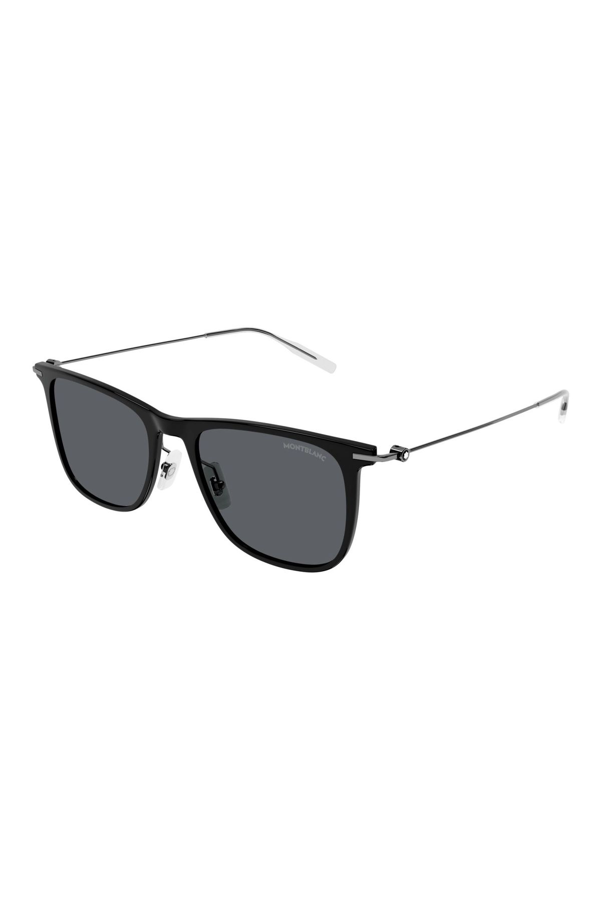 Montblanc-Mb0206s001 نظارة شمسية للرجال بإطار عظمي أسود وعدسة مدخنة Uv400 3