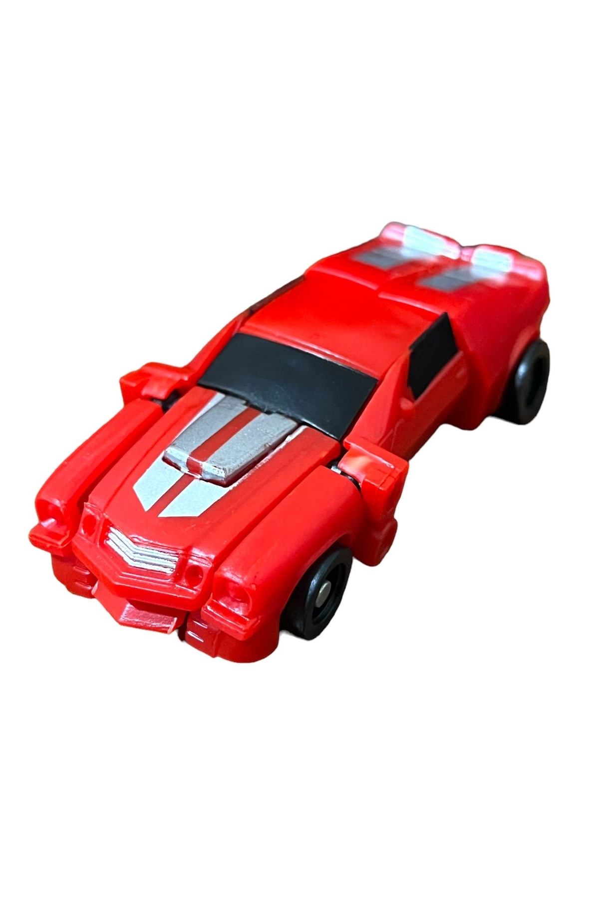 Shem SUPER Warrior Mini Plastik Gövdeli Dönüşebilen Robot Araba 7.5 CM KIRMIZI fotoğrafı 5 (önizleme)