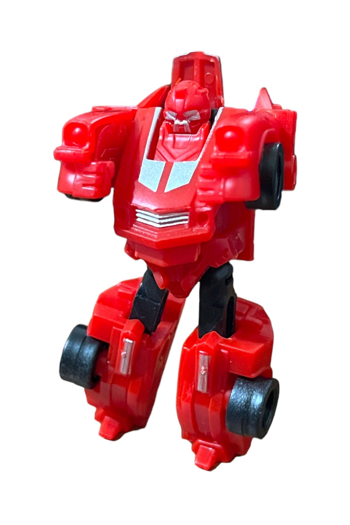 Shem SUPER Warrior Mini Plastik Gövdeli Dönüşebilen Robot Araba 7.5 CM KIRMIZI fotoğrafı 4 (önizleme)