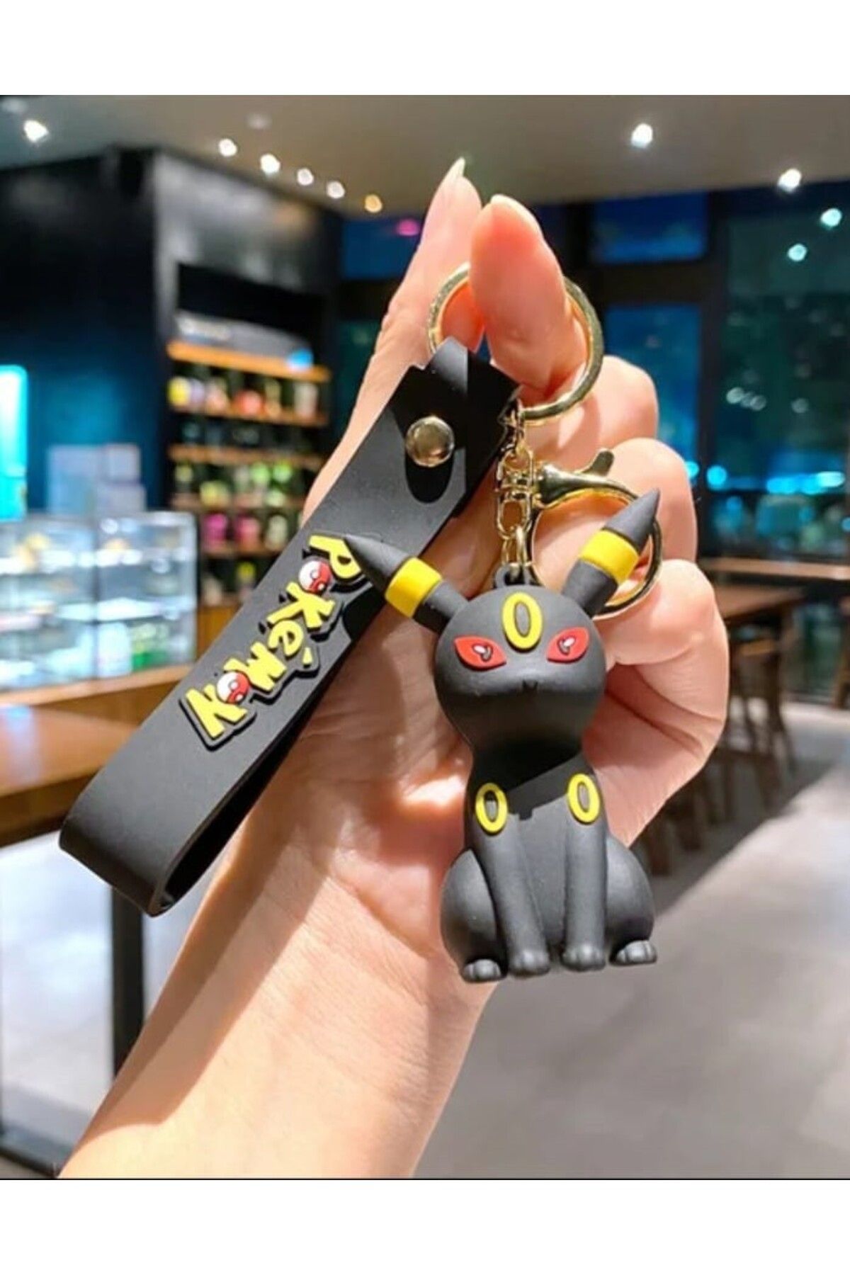 almakistersen-Pokemon Eevee Characters Evolution Umbreon Keychain and Bag Accessory 2