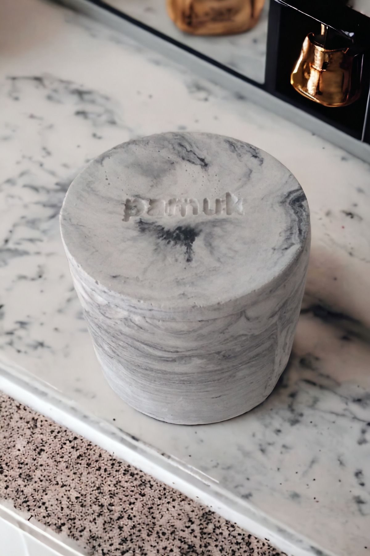Trust Stone Model De Marmură Organizator Din Bumbac Cutie De Depozitare Baie Toaletă Wc Accesoriu Beton Lichid - Mărime unică