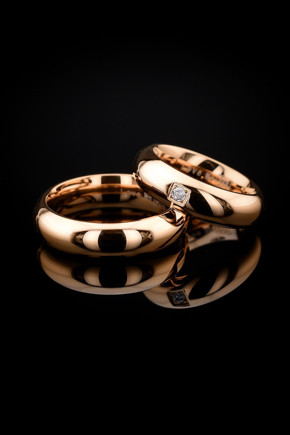 Love Me Marke 6mm 1. Hochwertiger, klassisch gebogener Unisex-Ehering aus Stahl in Rosenfarbe Lm-026r - 