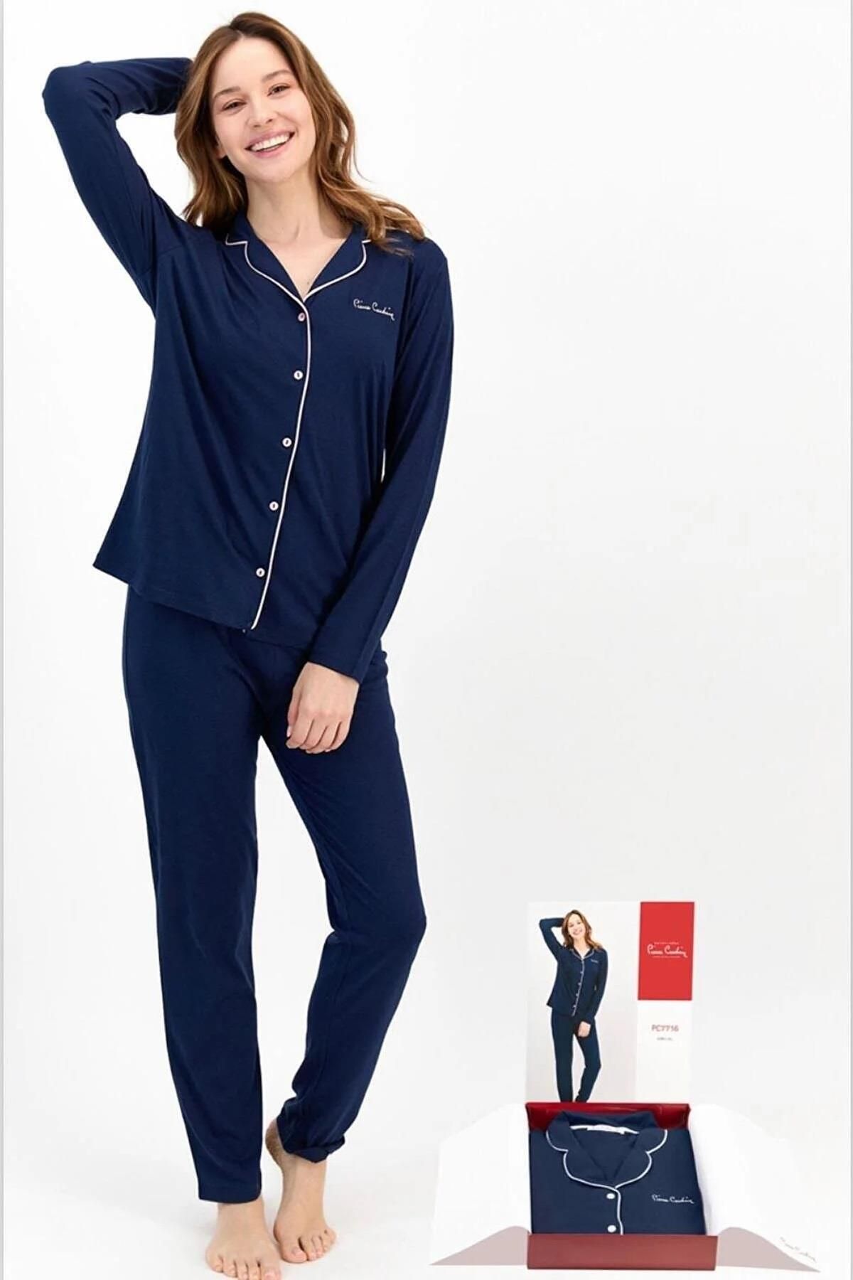 DOWRY Pajama Set - Dark blue - Trendyol