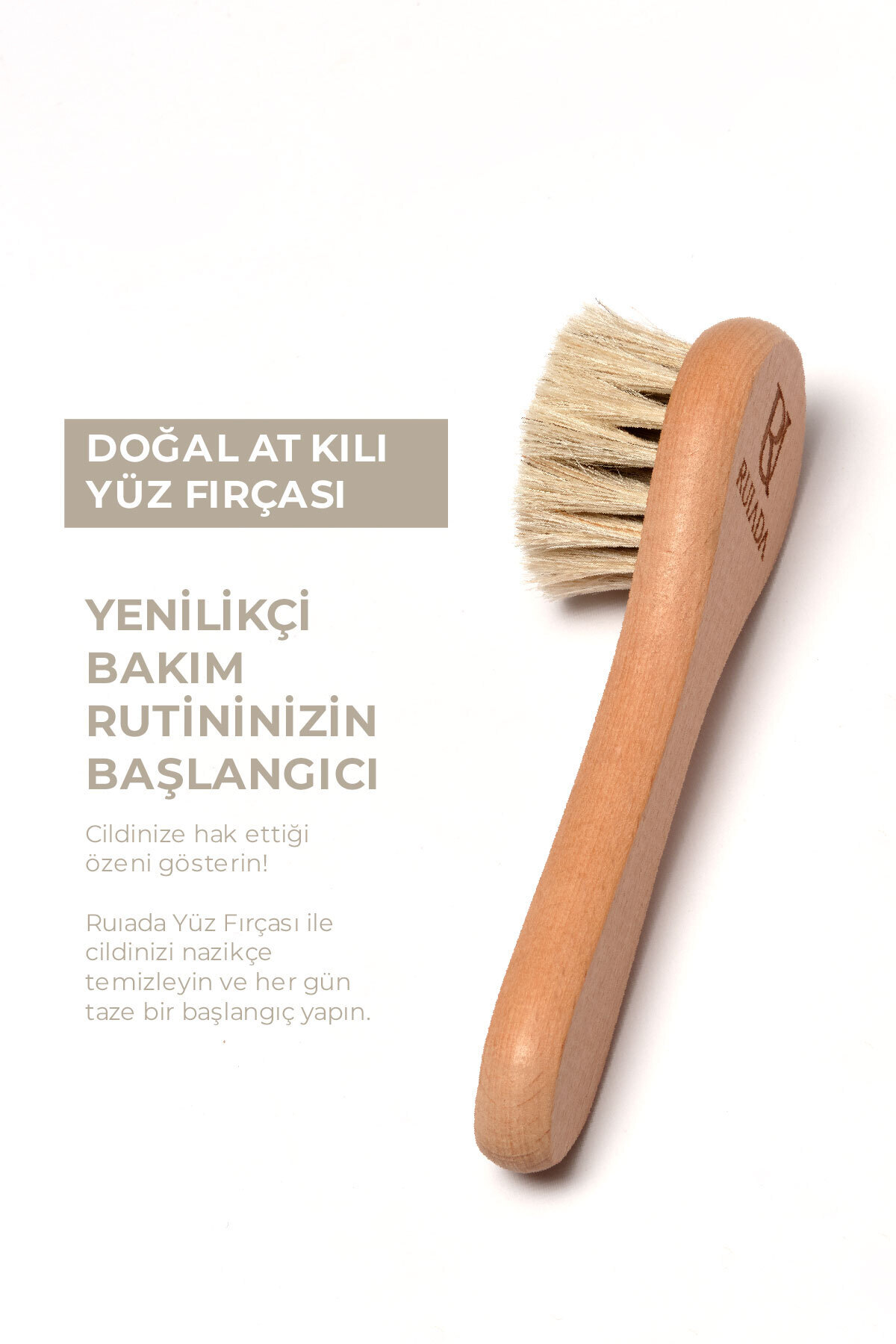 %100 Doğal At Kılı Yüz Bakım Fırçası — TYRU.158.1630 — تصویر 3 از 6