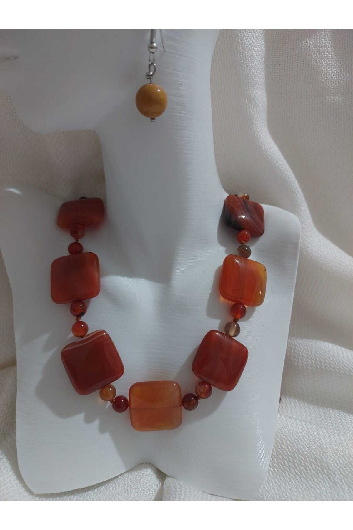 Raduga-Natural Stone Design - Karnelyan Serdolik Necklace 3