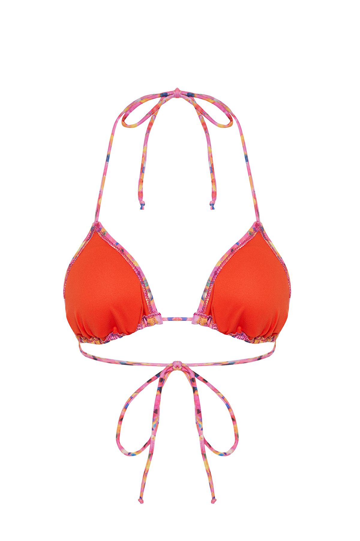 Trendyol Collection-Abstract Patterned Triangle Ruffle Bikini Top TBESS24BU00139 8