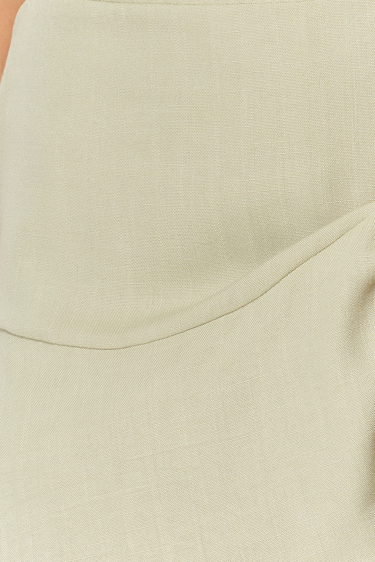 Trendyolmilla  Haki Etek Ucu Fırfırlı Beli Lastikli Keten Görünümlü Dokuma Etek Görünümlü Şort TWOSS24SR00038 - Görsel 5