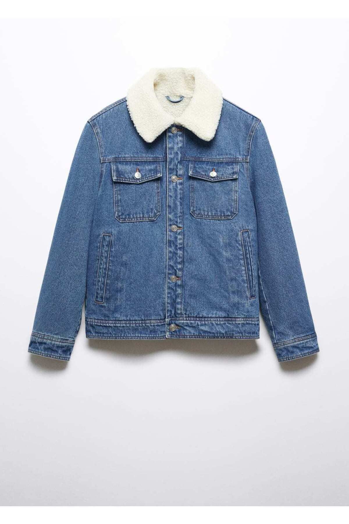 MANGO Man-Furry denim jacket 3