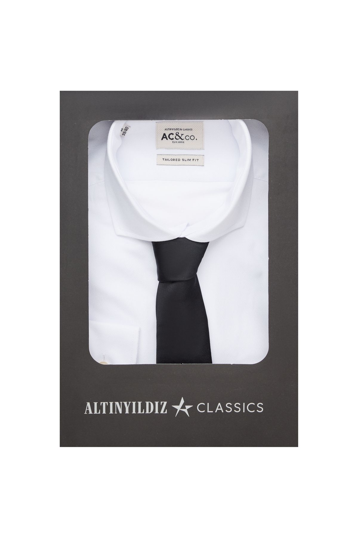 Altınyıldız Classics Специальная подарочная упаковка Slim Fit Рубашка-нано-водостойкий и грязеотталкивающий набор галстуков Набор для жениха ET4124200051