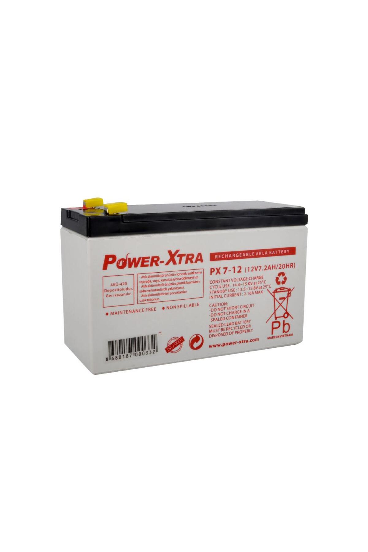 POWER-XTRA 12v 7ah Bakımsız Akü