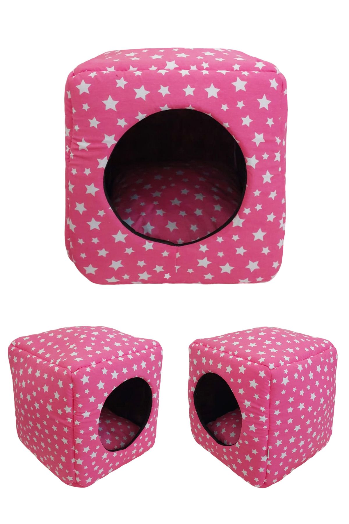 Patiderm-Three Function Cat Dog Closed Square Sponge Bed - Pink 2