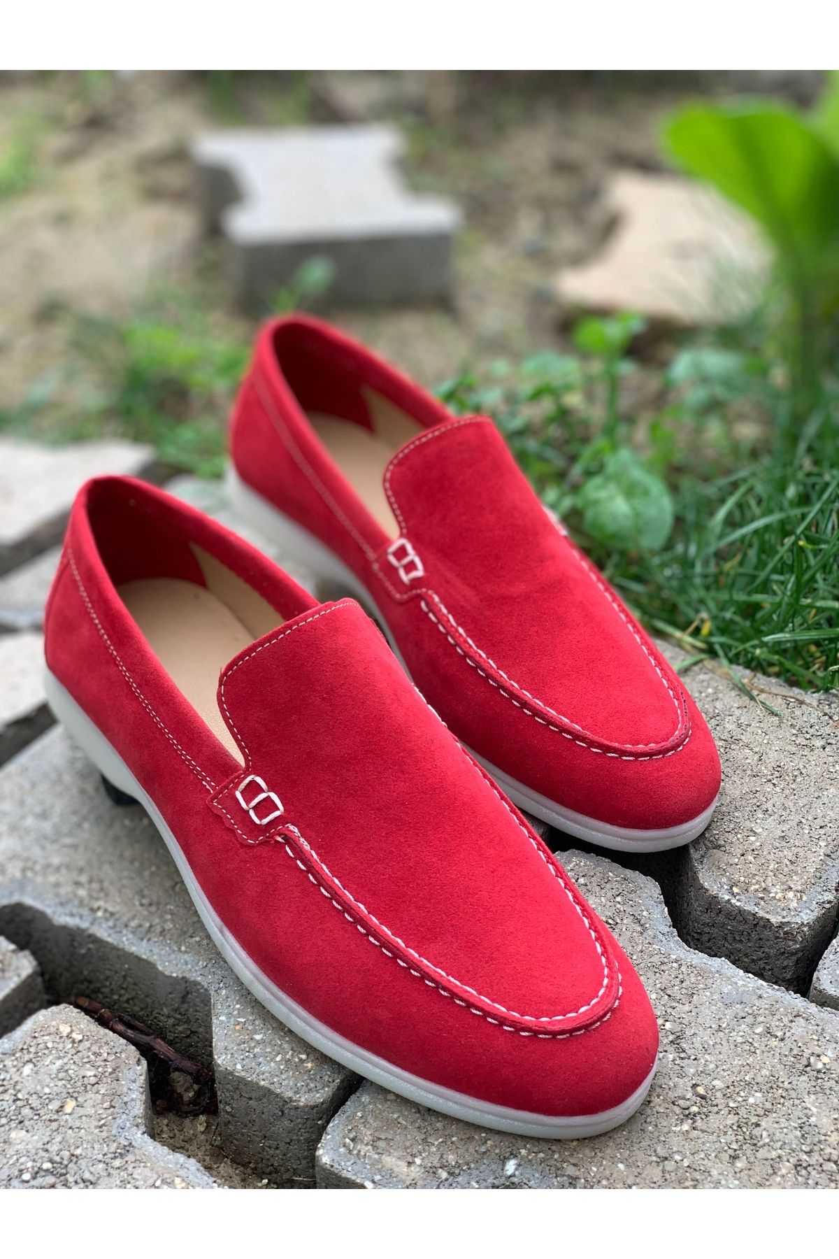 Treyler Ayakkab Men s Red Suede Loafer Shoes Classic Shoes Summer Shoes Trendyol