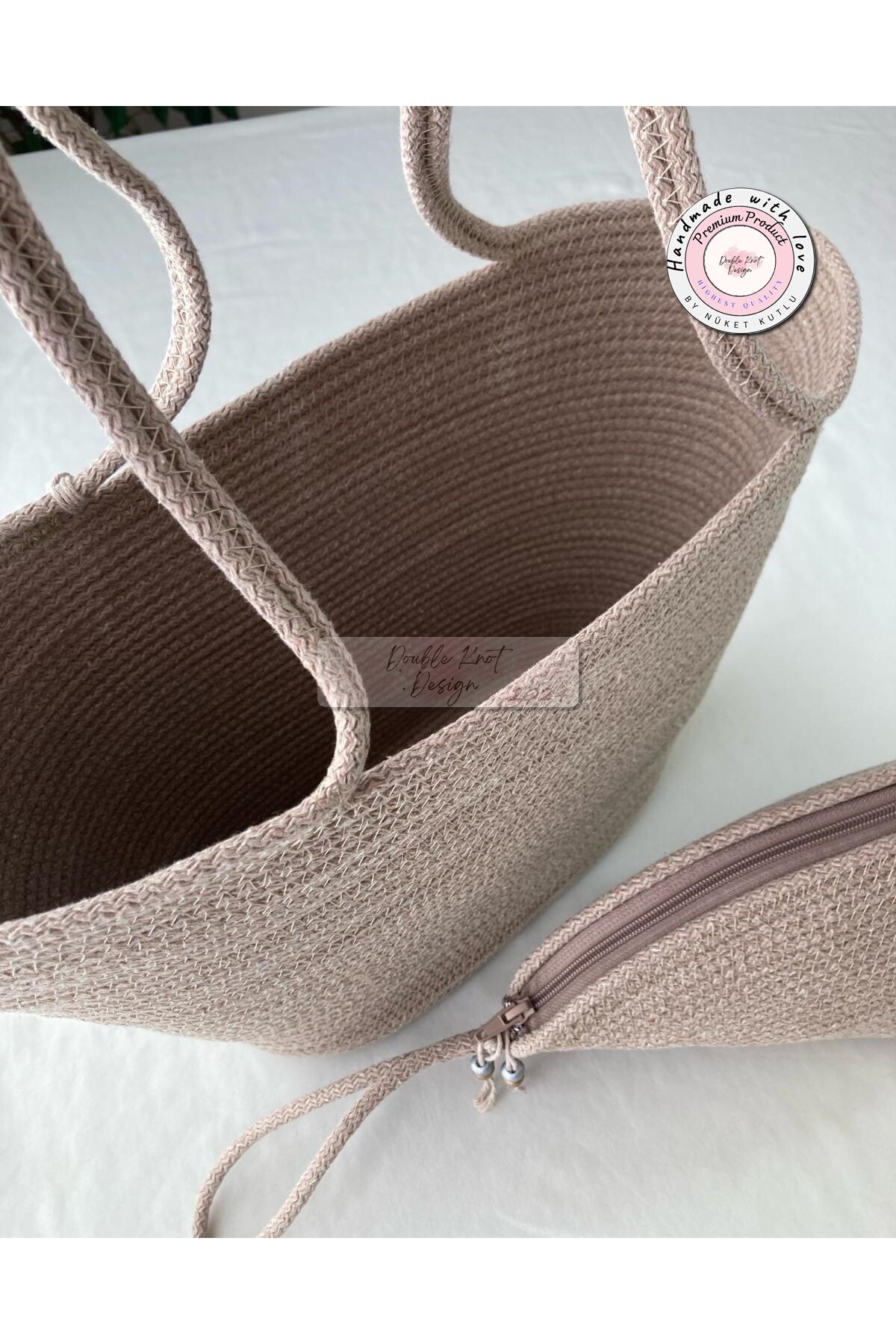 2-Piece Set Beach Bag , Handbag Clutch, Totebag, Women's Bag, Summer, Gift, Wicker Jute Tress