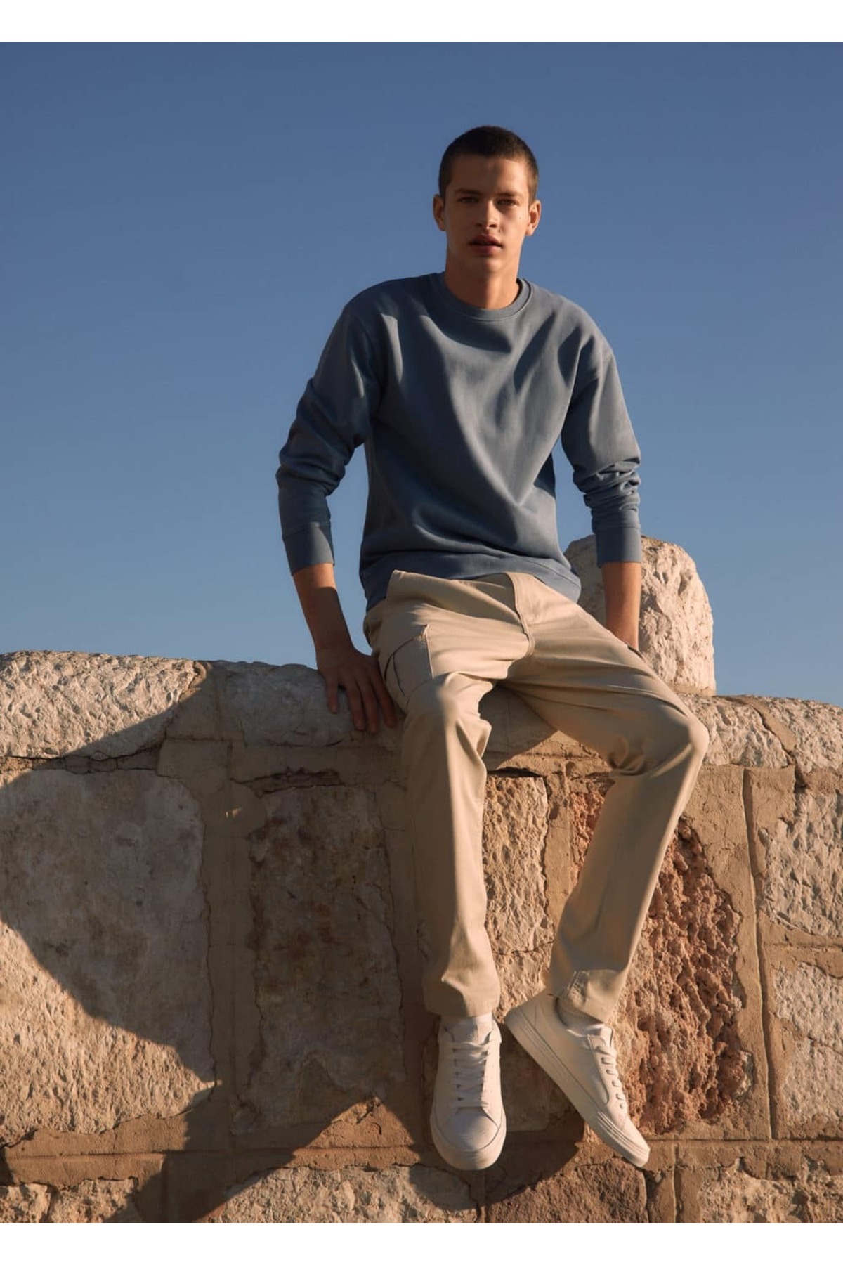 شلوار مردانه بژ MANGO Teen | 47036319 اورجینال - تصویر 6