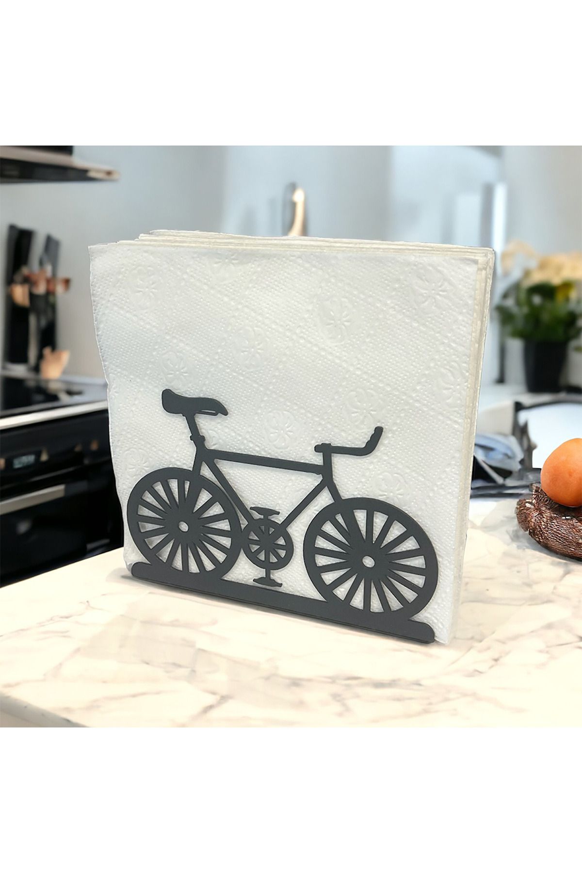 decorelax-Suport pentru șervețele din metal negru cu tematică pentru biciclete 5