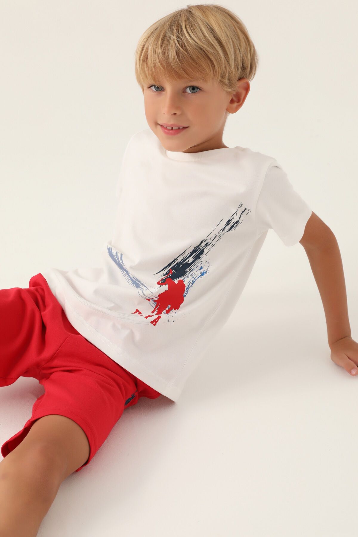 کت و شلوار کرم برمودا پسرانه U.S. Polo Assn.