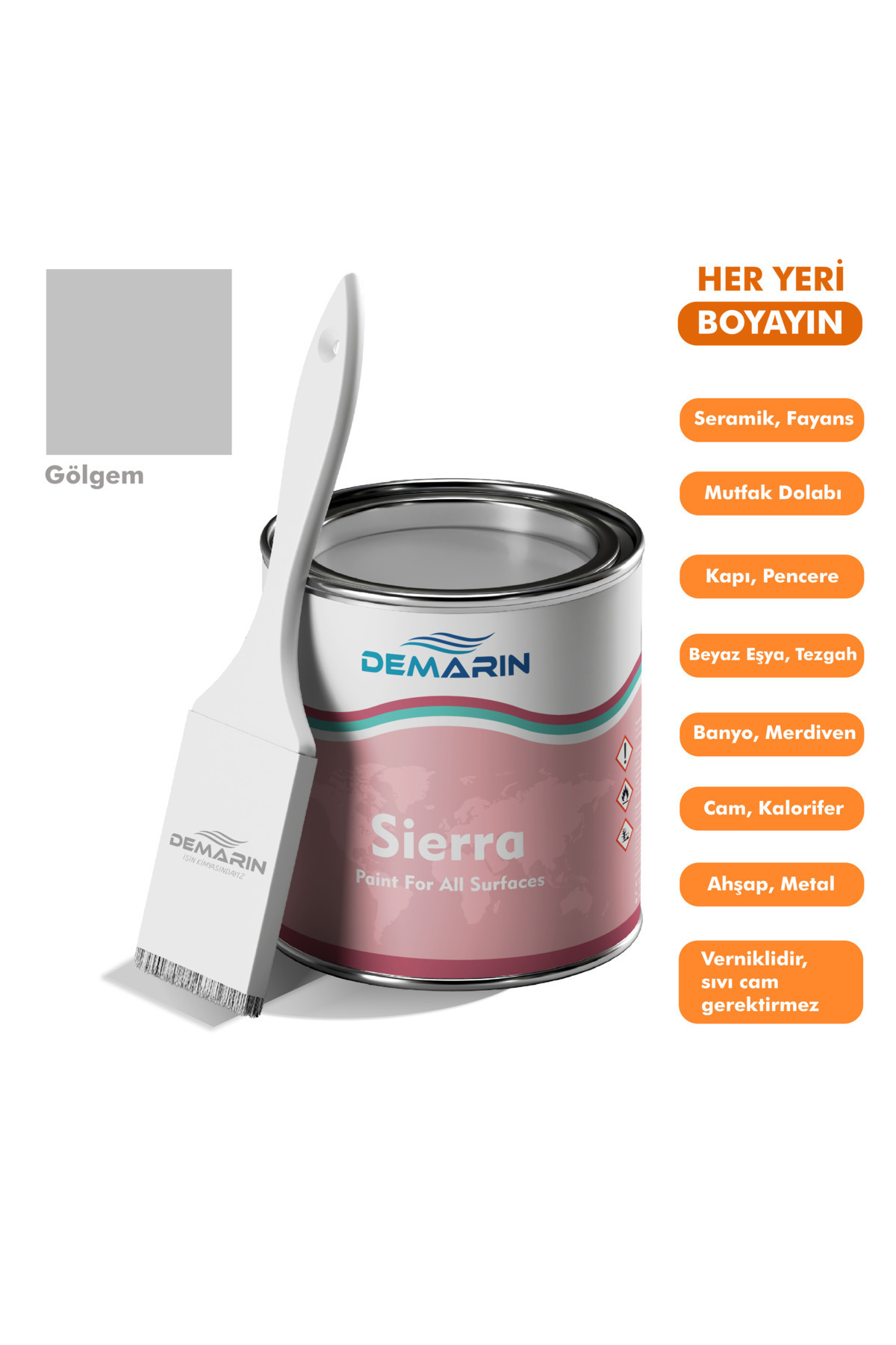 Demarin Sierra One Component Tiles, Countertops, Ceramics, Furniture, Floor Paint that Can Paint Everything 1 Kg