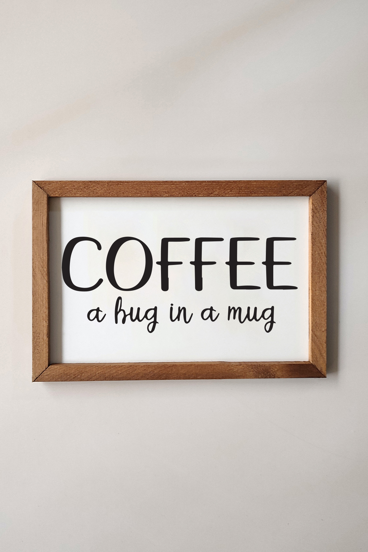 Coffee A Hug In A Mug Painting with Wooden Frame