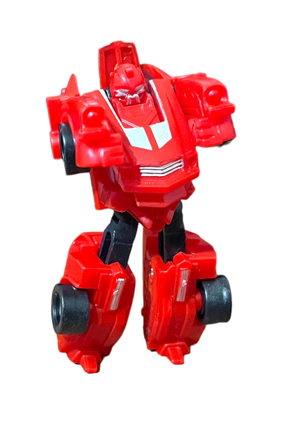 Shem SUPER Warrior Mini Plastik Gövdeli Dönüşebilen Robot Araba 7.5 CM KIRMIZI fotoğrafı 3 (önizleme)