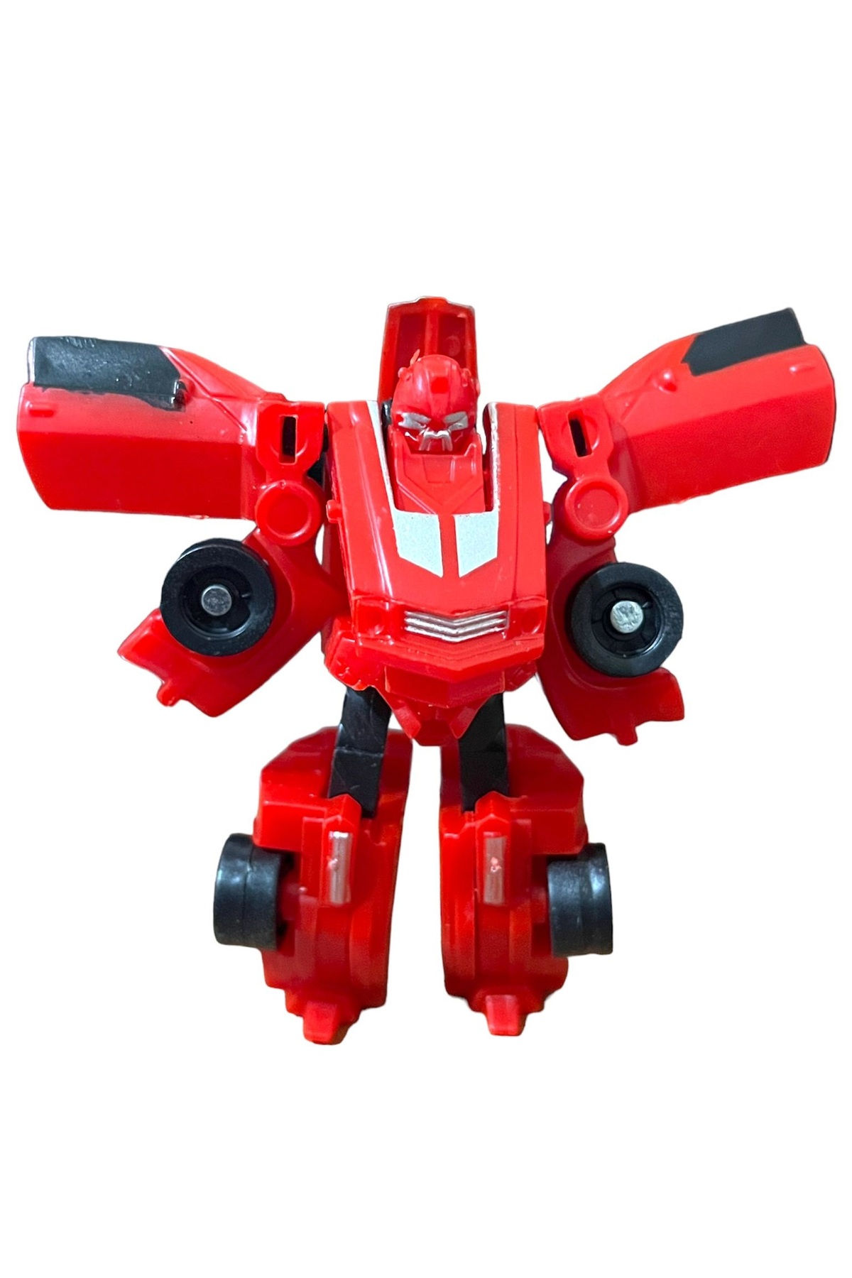 Shem SUPER Warrior Mini Plastik Gövdeli Dönüşebilen Robot Araba 7.5 CM KIRMIZI fotoğrafı 6 (önizleme)