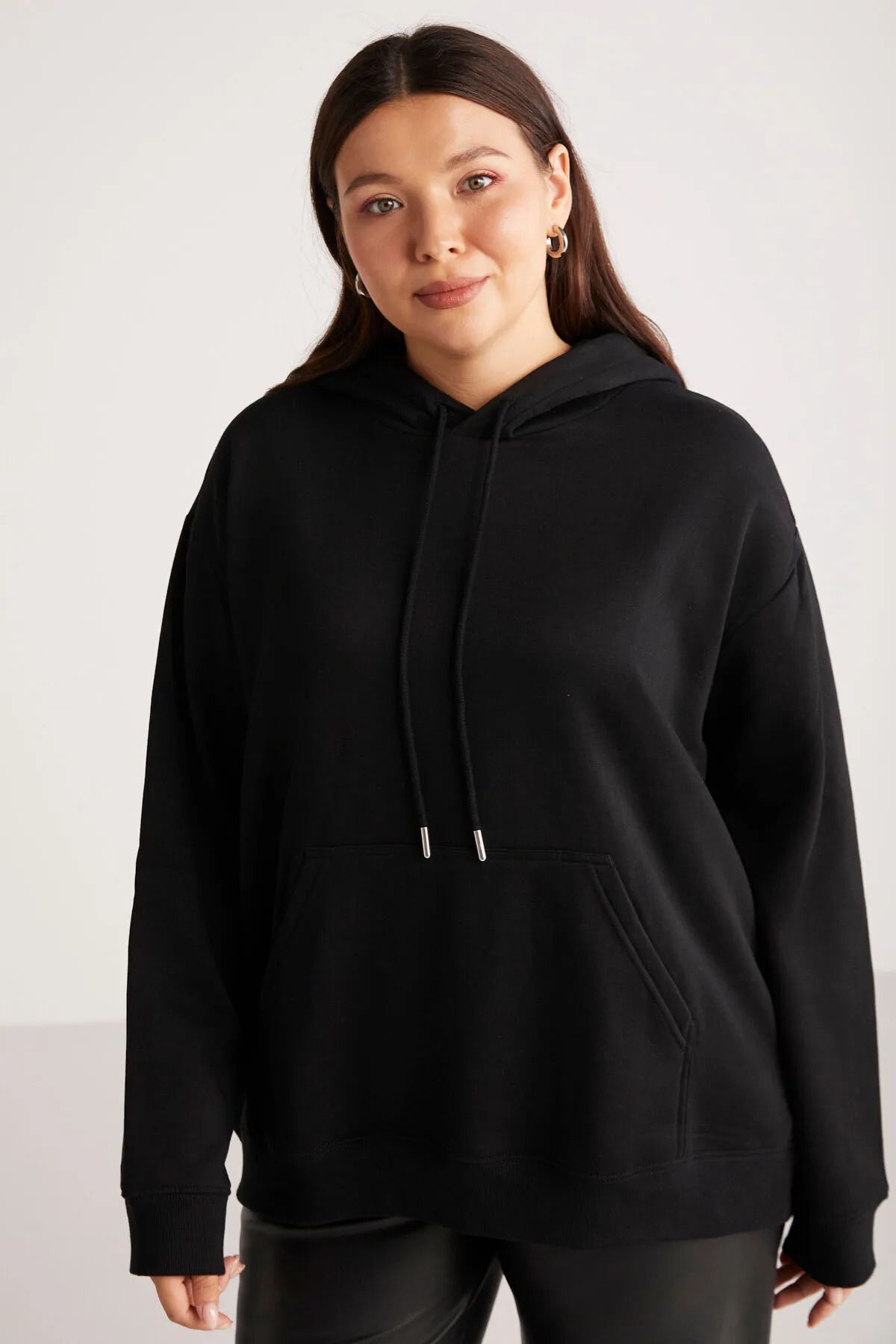 ZEMLİYA Hanorac Oversize Negru Femeie - 4XL