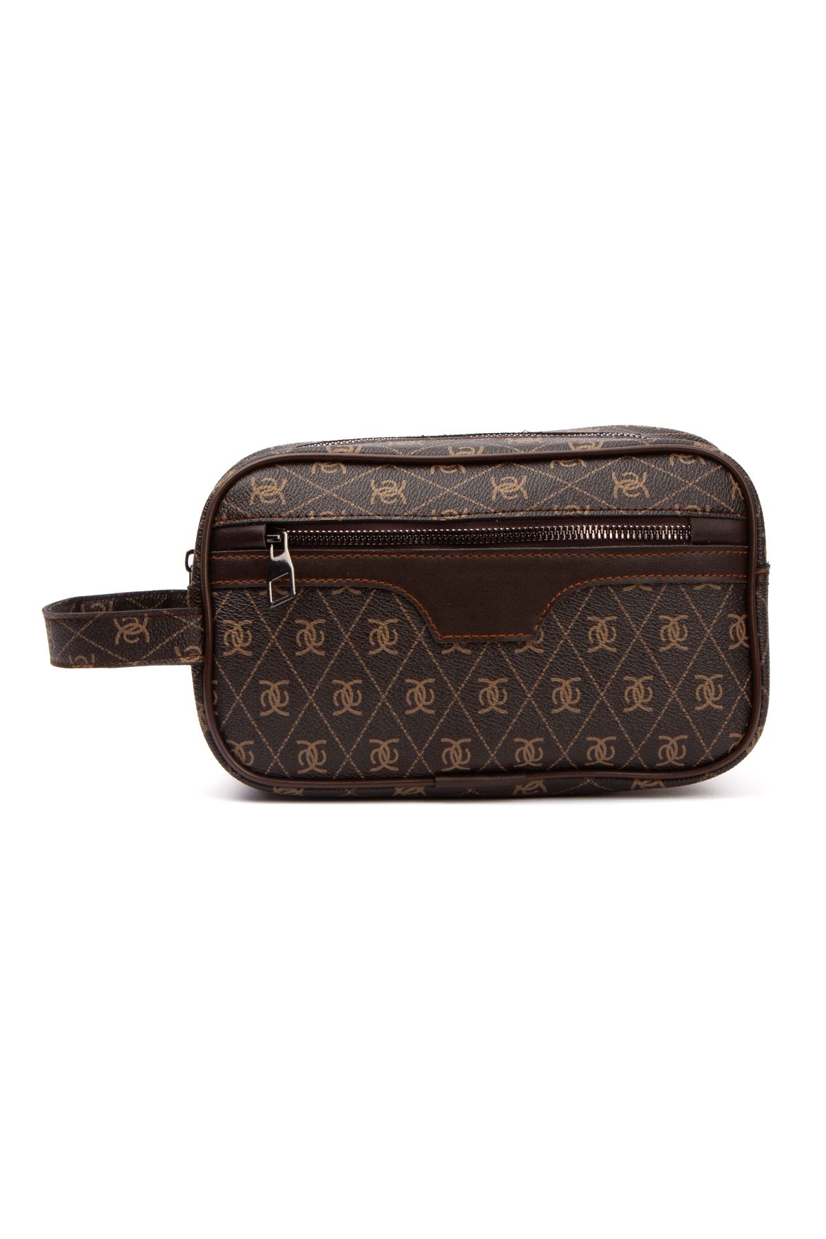 Newish Polo-Unisex Coffee Leather Cosmetic Portfolio Bag Stylish Shaving Travel Bag Daily Care Bag Hand Bag 2
