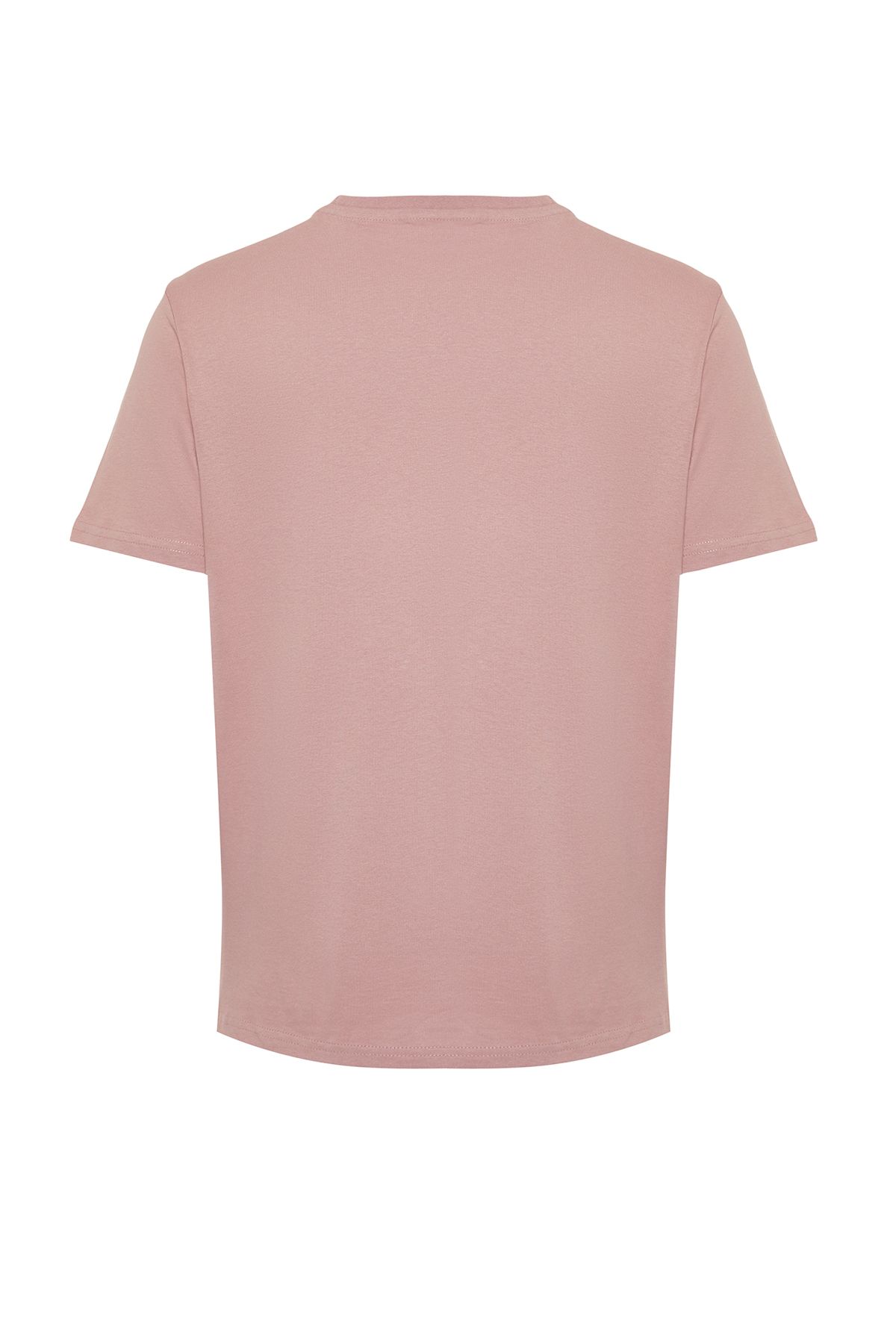 Trendyol Collection-Dried Rose Slim Fit Crew Neck Cotton T-Shirt - Tmnss19Bo0001 8